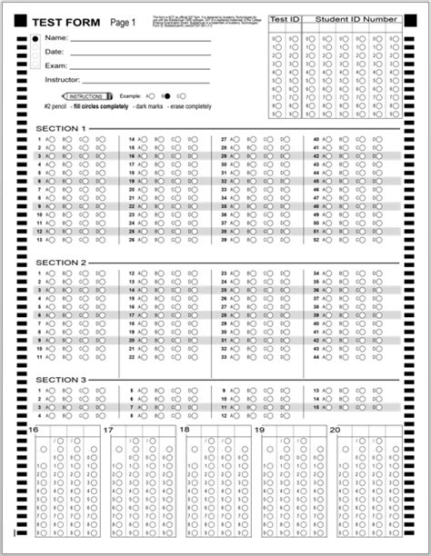 Answer Sheet Sat Math