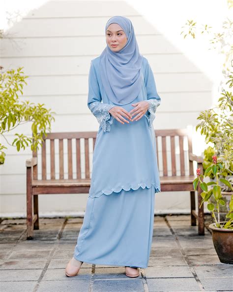 Baju Kurung Atrena Baby Blue Muslimahclothingcom