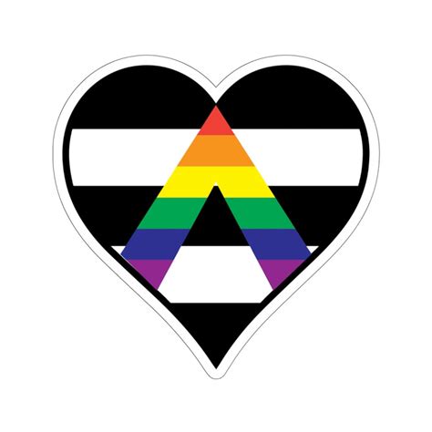 Ally Pride Flag Sticker Heart Shape Lgbtqa Support Etsy