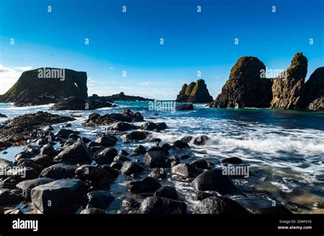 Elephant Rock At Ballintoy White Park Bay Northern Ireland Stock