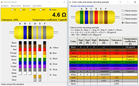 Getcalc.com's resistor color code calculator is an online electrical engineering tool to calculate or decode resistance value based on the 4 color bands of resistors. 11 Best Free Resistor Color Code Calculator For Windows