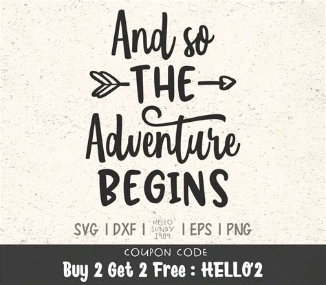 And So The Adventure Begins Svg Inspirational Quote Clipart Etsy