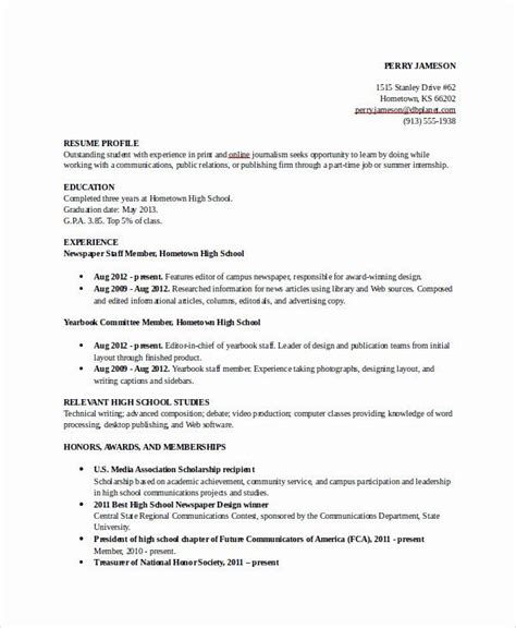 Executive curriculum vitae (cv) sample used when applying for positions that require more than a curriculum vitae, or cv for short, is a professional document that summarizes your work history pdf cv templates vs. Resumes for High School Students Best Of 8 Sample College ...