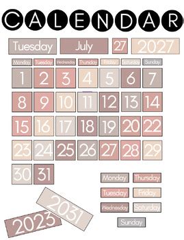 Calendar Set Monthly Chart Daily Weekly Includes Flip Calendar Nude