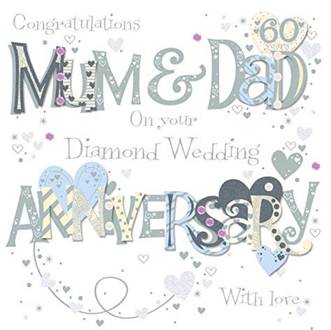 Buy Mum Dad Diamond 60th Wedding Anniversary Greeting Card By Talking