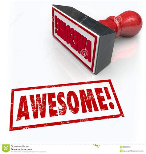 Awesome Word Rubber Stamp 3d Rating Review Feedback Stock Illustration