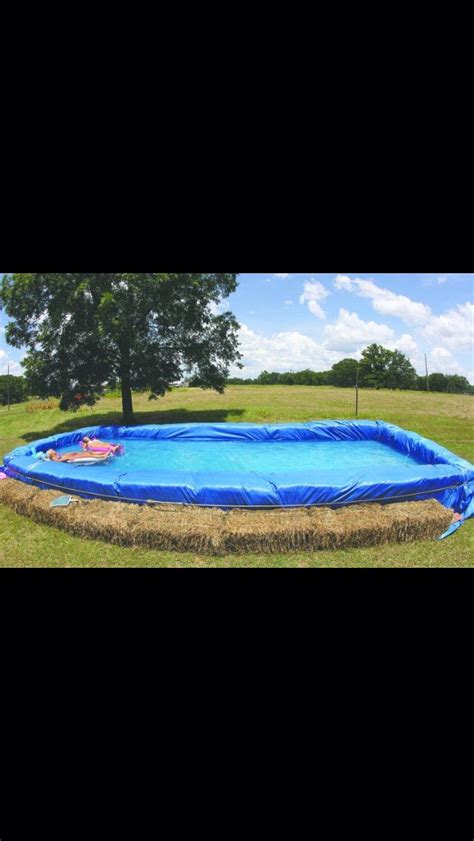 Hay Bales A Tarp And Some Rope Diy Pool Musely