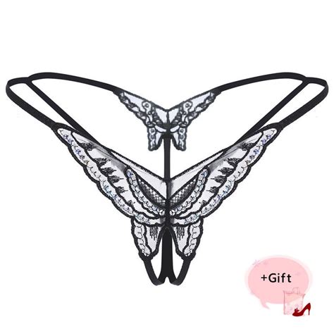 Wholesale Womens Panties Women Sexy Butterfly Sequin Embroidery Erotic