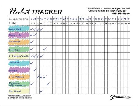 Free Monthly Habit Tracker Printable Printable Templates