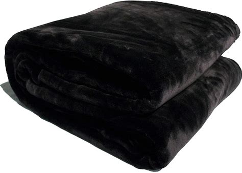 Solaron Solid Black King Blanket Korean Mink Throw Heavyweight Blankets