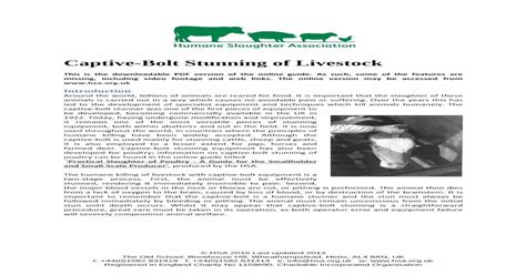 Captive Bolt Stunning Of Livestockthese Guidance Notes Explain How