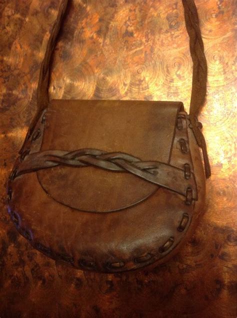 Vintage Brown Leather Saddle Bag With Braided Strap Etsy Leather