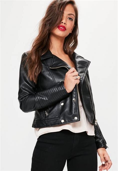 Look Totally Fierce In This Black Faux Leather Jacket With Zipped