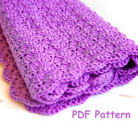 Crochet shell stitch baby blanket pattern Easy crochet for