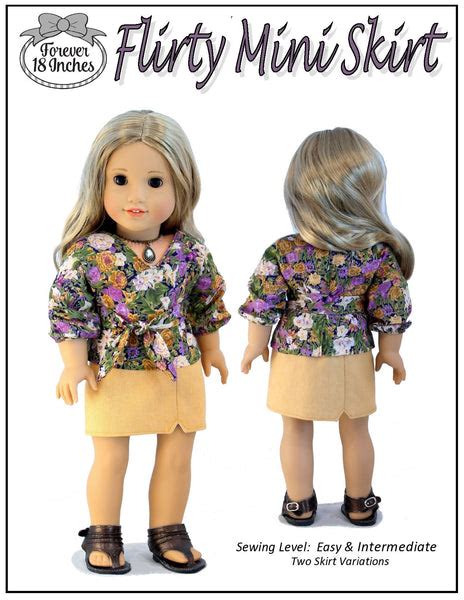 Forever 18 Inches Flirty Mini Skirt Doll Clothes Pattern 18 Inch American Girl Dolls
