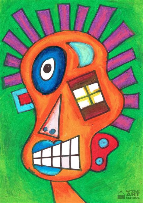 Simple Picasso Face Easy Peasy Art School
