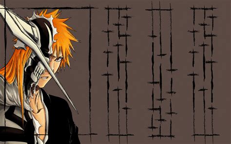 Anime Bleach Kurosaki Ichigo Orange Hair Chains Sword Anime Boys