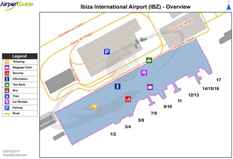Ibiza - Ibiza (IBZ) Airport Terminal Map - Overview | Ibiza airport, Airport guide, Airport