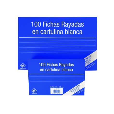 Ficha Rayada 125x20cms Paquete 100