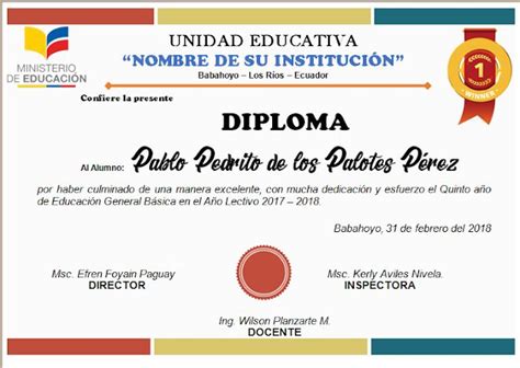 Diplomas Editables Para Imprimir Gratis