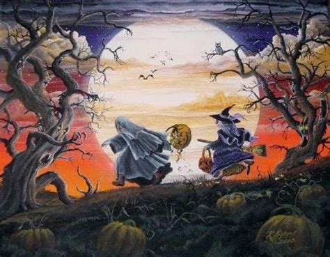 Halloween Folk Art Halloween Painting Halloween Pictures Vintage