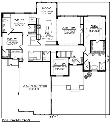 Farmhouse Style House Plan 3 Beds 25 Baths 2495 Sqft Plan 70 1172