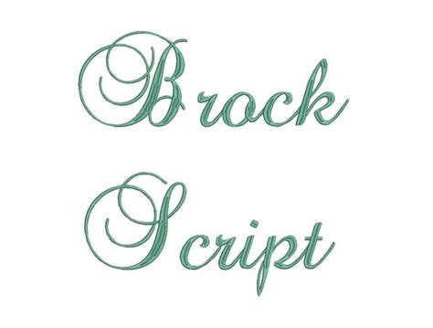 Large Brock Script Font Embroidery Font Machine Embroidery Etsy
