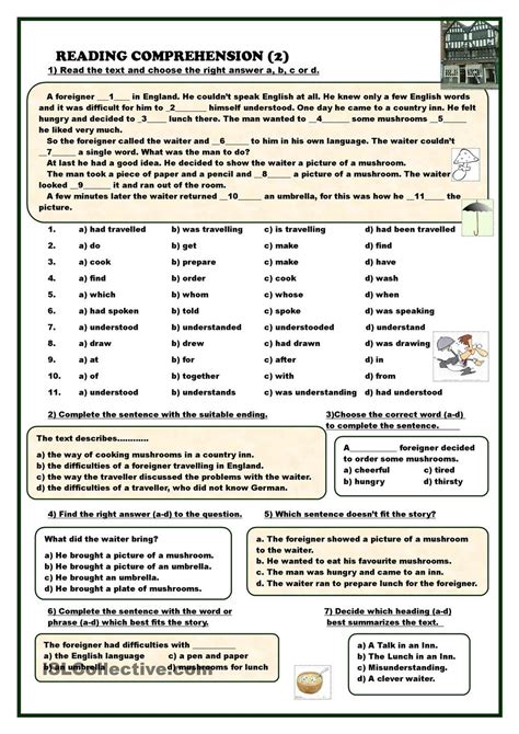 Reading Comprehension Grade 12 Worksheet