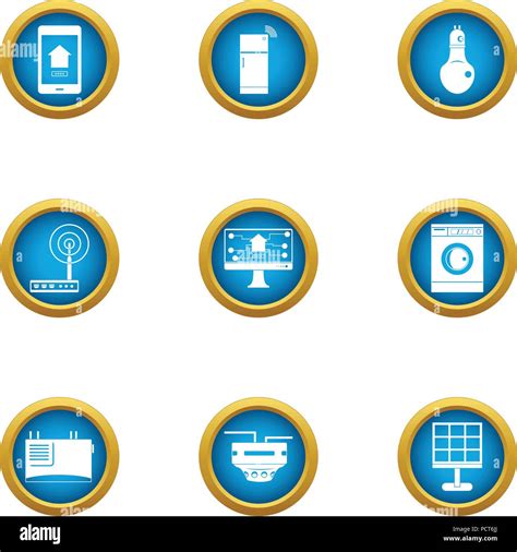 Access Point Icons Set Flat Style Stock Vector Image And Art Alamy
