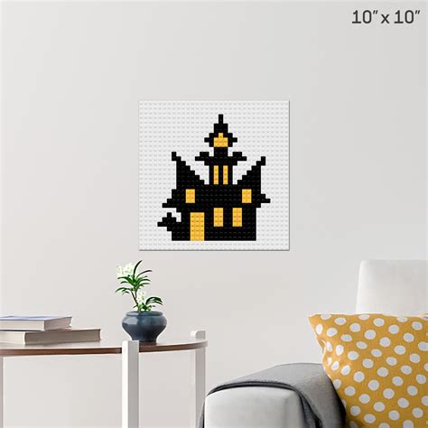 Haunted House Pixel Art Wall Poster Build Your Own With Bricks Brik