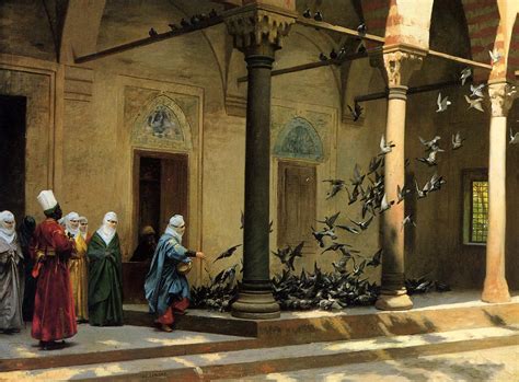Filegérôme Harem Women Feeding Pigeons In A Courtyard