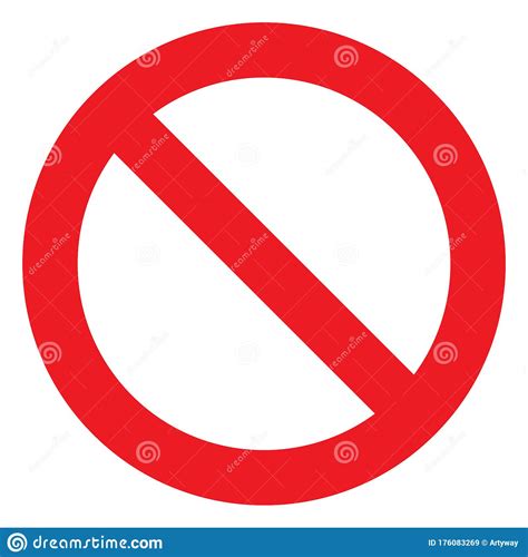 No Sign Ban Vector Icon Stop Symbol Red Circle With