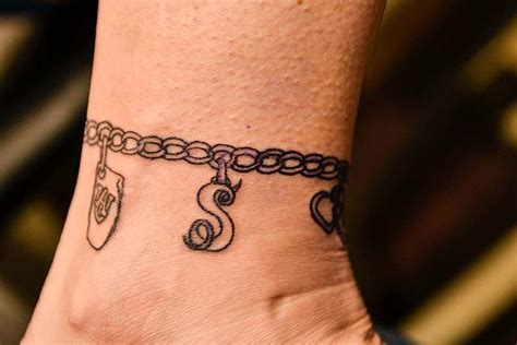 Pigments, permanent makeup machine, microblading pens, practice skin, eyebrow pencils, calipers etc. Ankle Charm Bracelet Tattoo | Tattoos | Pinterest ...