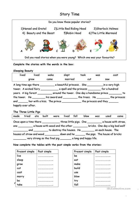 Story Time English Esl Worksheets For Distance Learning And Physical