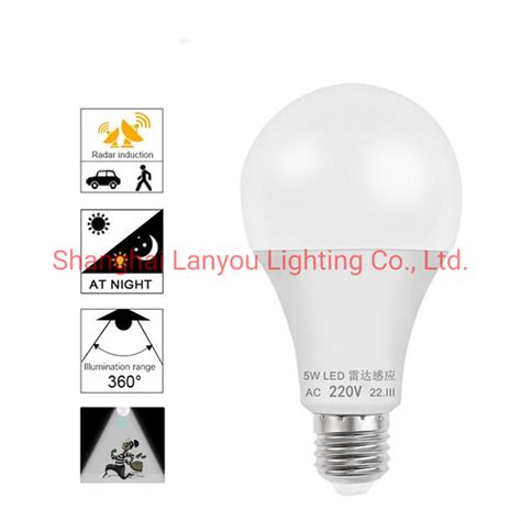 5w 7w 9w 12w Lampada Led Lamps B22 E27 Radar Motion Sensor Light Bulb Ac 220v Infrared Detection