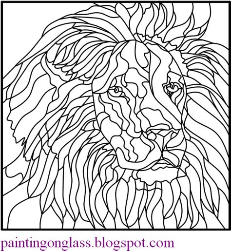 The gift included various coloring books and a colored pencil set. Free Stained Glass Pattern : Lion ~ painting on glass