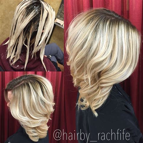 Stretched Root Bright Blonde Balayage Hair By Rachel Fife Sf Salon