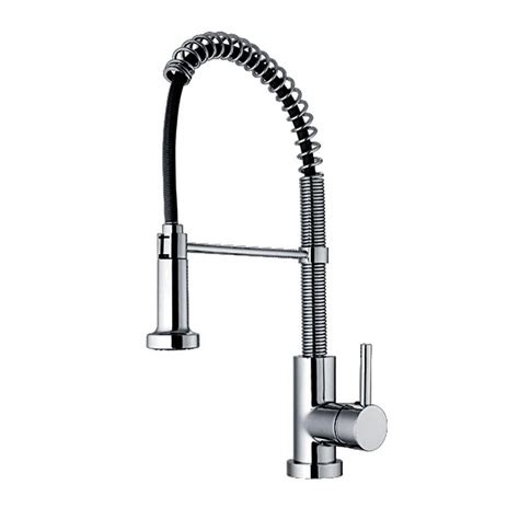 Commercial kitchen sink faucet stainless steel single handle w/ pull out sprayer. Whitehaus Collection Jem Collection Commercial Single ...