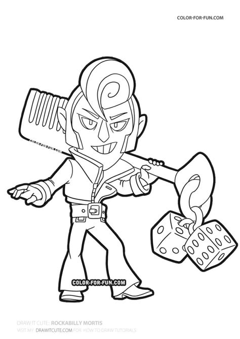 Rockabilly Mortis Brawl Stars Coloring Page Color For