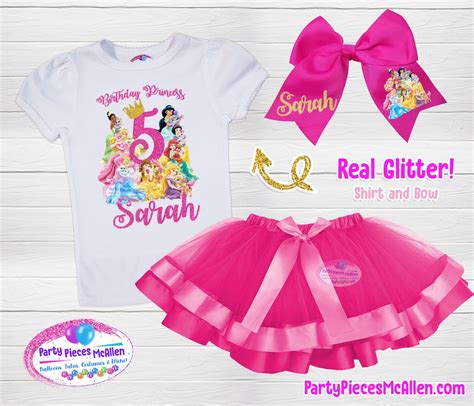 Princess Birthday Tutu Outfit Princess Glittery Birthday Tutu Set