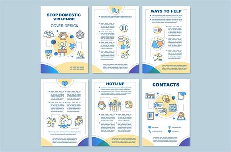 Stop Domestic Violence Brochure Vector Graphics ~ Creative Market