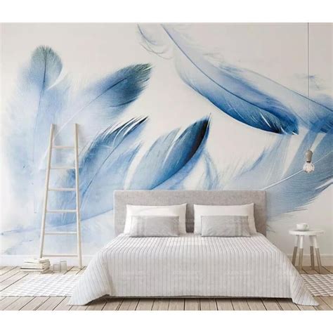 3d Blue Feather 2057 Wall Murals Blue Feather Wallpaper Wall Murals