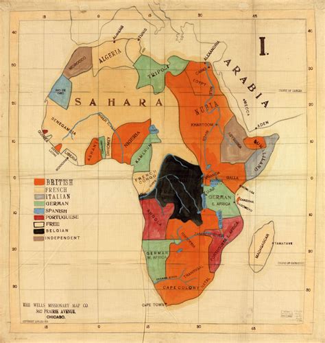 Colonial Map Of Africa 1901 Map Print