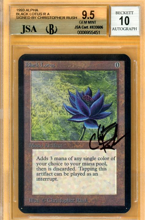 Found a problem with the card data? Most valuable Magic: The Gathering card in the world | GEM MINT BGS 9.5 Alpha Black Lotus signed ...