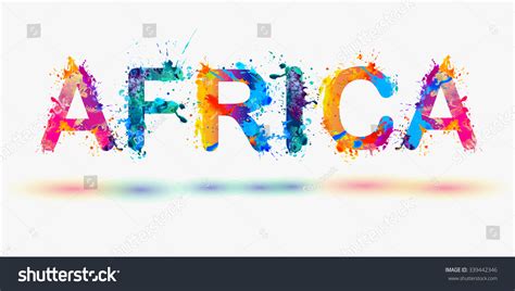 Word Africa Rainbow Splash Paint Stock Vector 339442346 Shutterstock