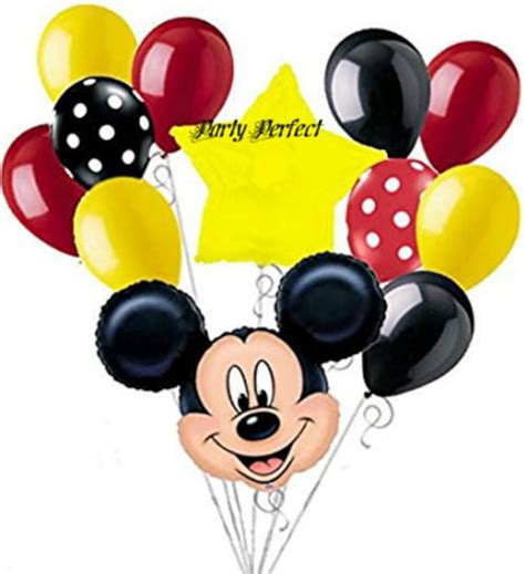 12 Piece Mickey Mouse Mylar Balloon Bouquet Disney Birthday