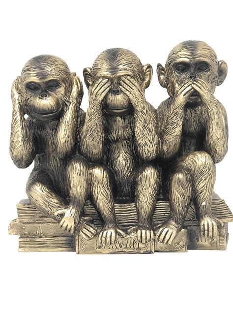 Three Wise Monkeys See No Evil Hear No Evil Speak No Evil Made Of Resin Etsy