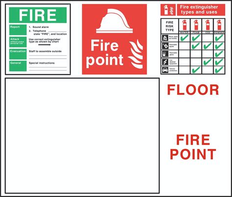 Fire Instruction Fire Point Extinguisher Floor Plan Sign