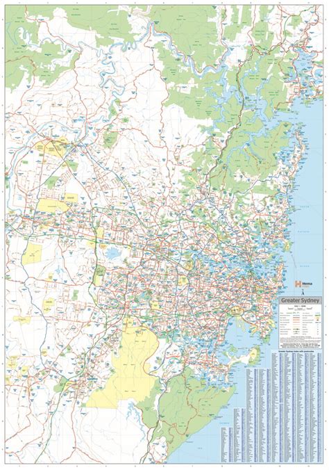 Greater Sydney Hema Laminated Wall Map