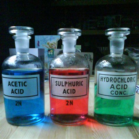 Sulfuric acid is strongly acidic. Acetic Acid, Sulphuric Acid & Hydrochloric Acid Bottles ...